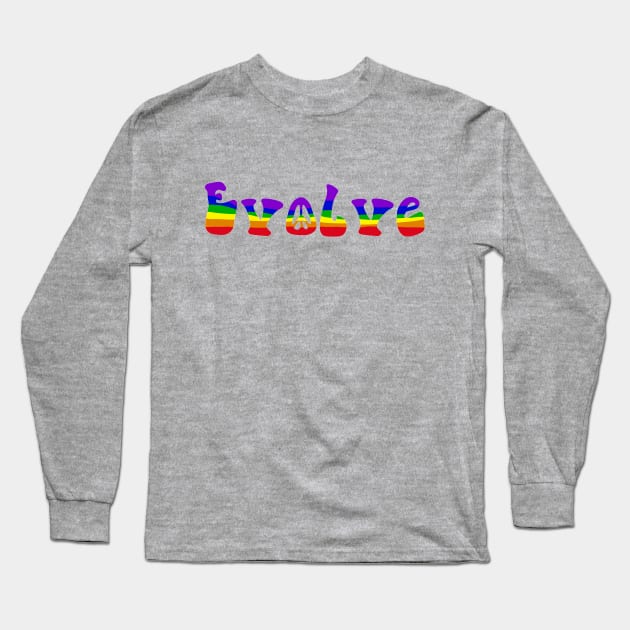 Evolve Rainbow Stripes Long Sleeve T-Shirt by Slightly Unhinged